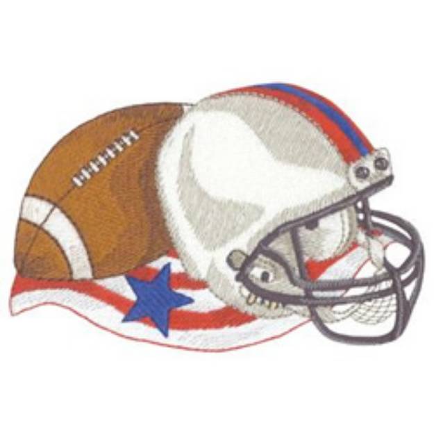 Picture of All American Football Machine Embroidery Design