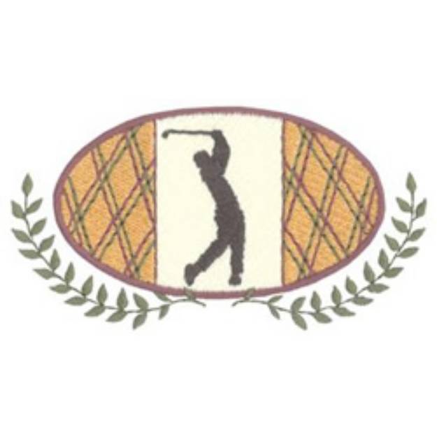 Picture of Golfer Oval Machine Embroidery Design