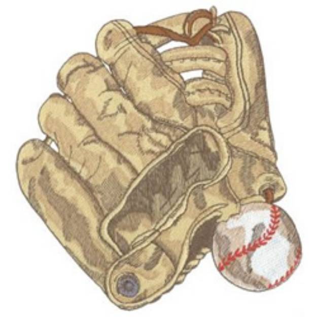 Picture of Old Baseball Glove Machine Embroidery Design