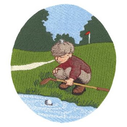 Child Golfer Machine Embroidery Design