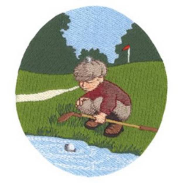 Picture of Child Golfer Machine Embroidery Design