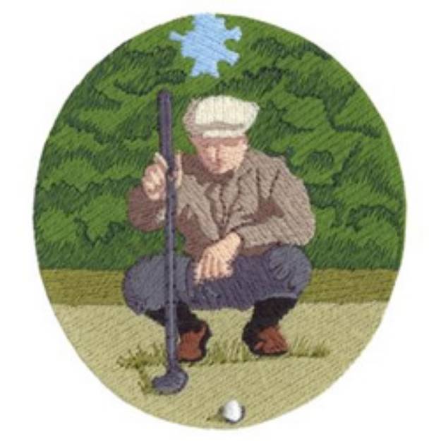 Picture of Nostalgic Golfer Machine Embroidery Design