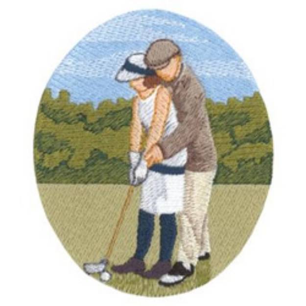 Picture of Golf Couple Machine Embroidery Design