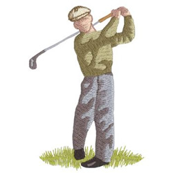 Vintage Golfer Machine Embroidery Design