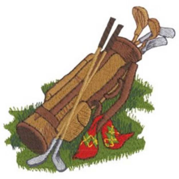 Picture of Vintage Golf Bag Machine Embroidery Design