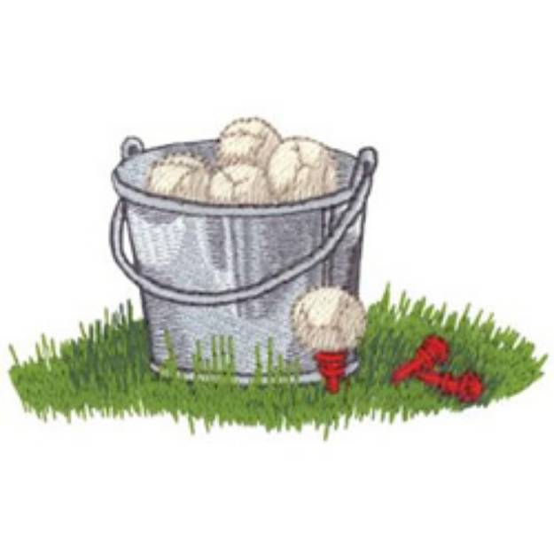 Picture of Golf Ball Bucket Machine Embroidery Design