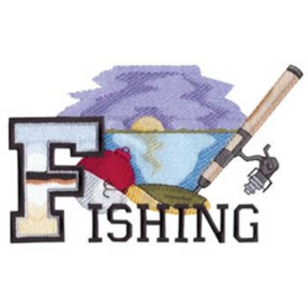 Picture of Fishing Machine Embroidery Design