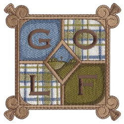 Golf Square Machine Embroidery Design