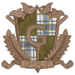 Heraldic Golf Motif Machine Embroidery Design