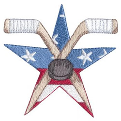 Hockey Star Machine Embroidery Design