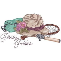Fishing Goddess Machine Embroidery Design
