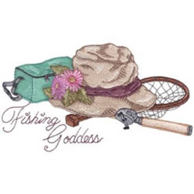 Picture of Fishing Goddess Machine Embroidery Design