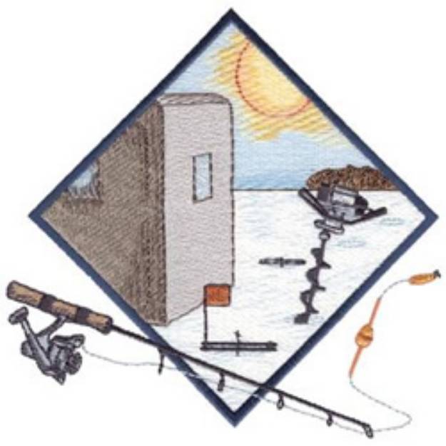 Picture of Ice Fishing Machine Embroidery Design
