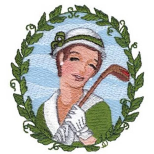 Picture of Lady Golfer Machine Embroidery Design