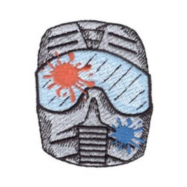 Picture of Paintball Mask Machine Embroidery Design