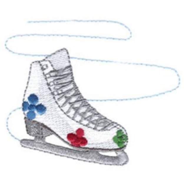 Picture of Flower Power Skate Machine Embroidery Design