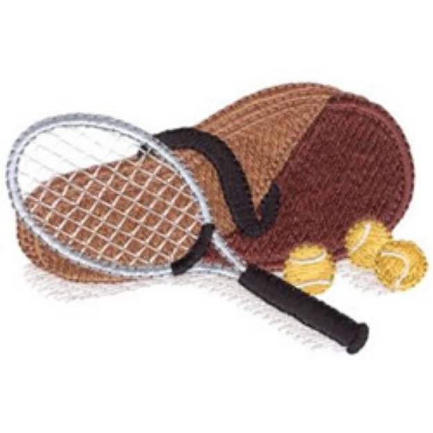 Picture of Tennis Equipment Machine Embroidery Design