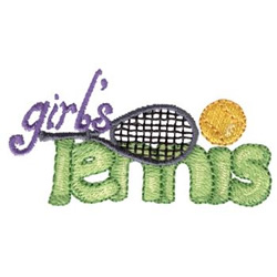 Girls Tennis Machine Embroidery Design