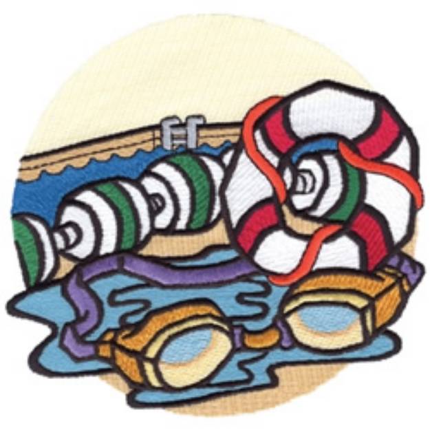 Picture of Swimming Machine Embroidery Design