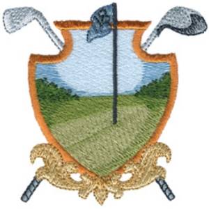 Picture of Golf Shield Scene Machine Embroidery Design