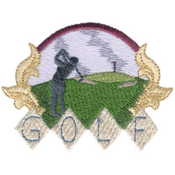 Golfer Design Machine Embroidery Design