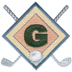 Golf Diamond Machine Embroidery Design