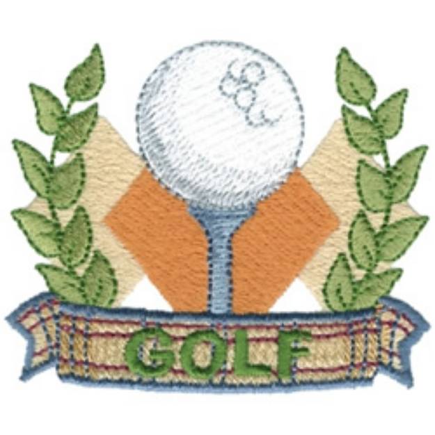 Picture of Golf Wreath Machine Embroidery Design