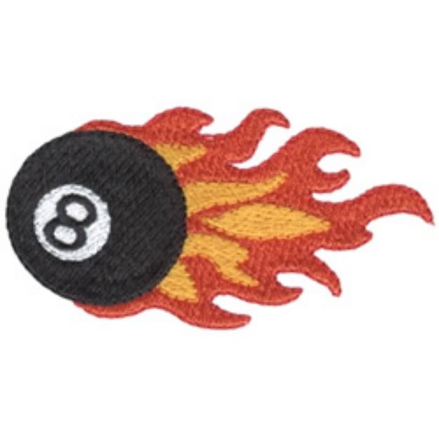 Picture of 8 Ball Flames Machine Embroidery Design