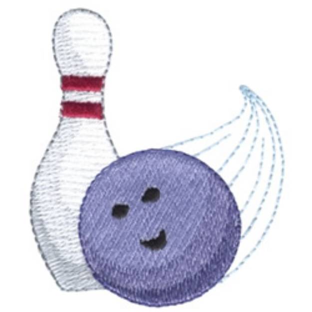 Picture of Happy Bowling Ball Machine Embroidery Design
