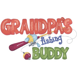 Grandpas Fishing Buddy Machine Embroidery Design