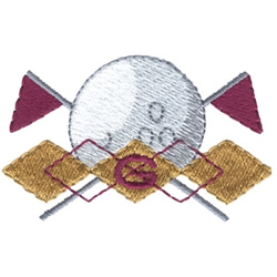 Argyle Golf Crest Machine Embroidery Design
