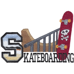 Skateboarding Machine Embroidery Design