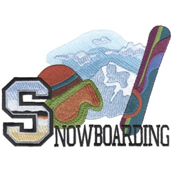 Snowboarding Machine Embroidery Design