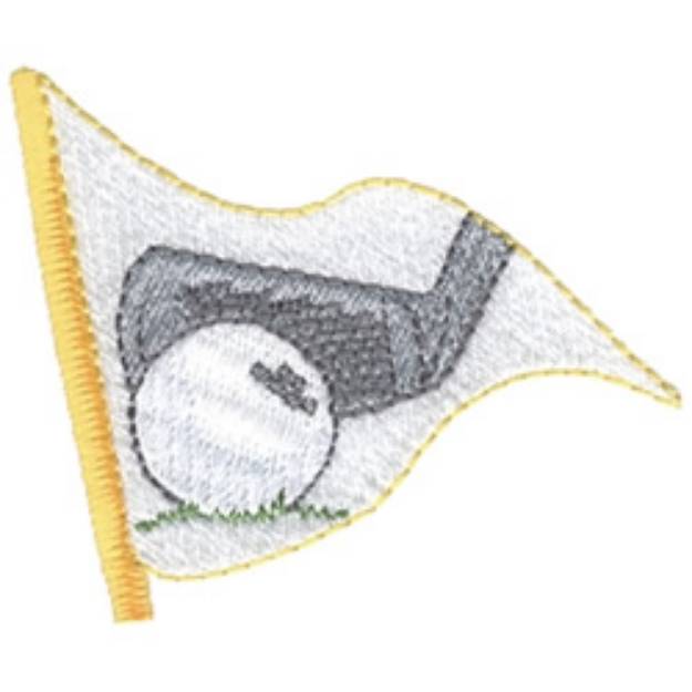 Picture of Golf Flag Machine Embroidery Design