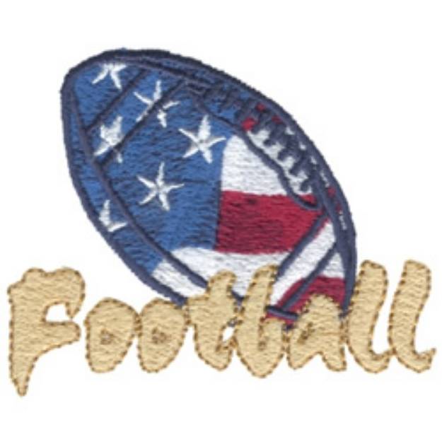 Picture of Patriotic Football Machine Embroidery Design