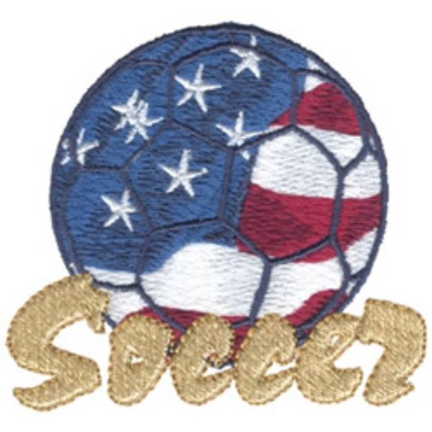 Picture of Patriotic Soccer Machine Embroidery Design