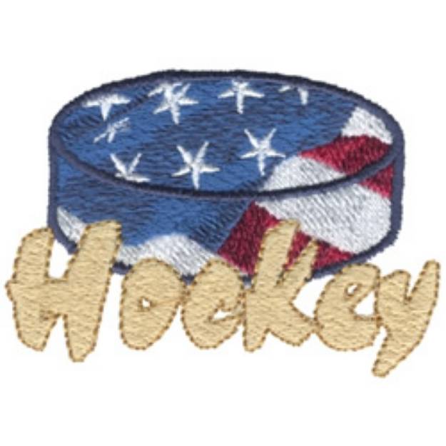 Picture of Patriotic Hockey Machine Embroidery Design