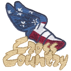 Patriotic Cross Country Machine Embroidery Design