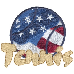 Patriotic Tennis Machine Embroidery Design