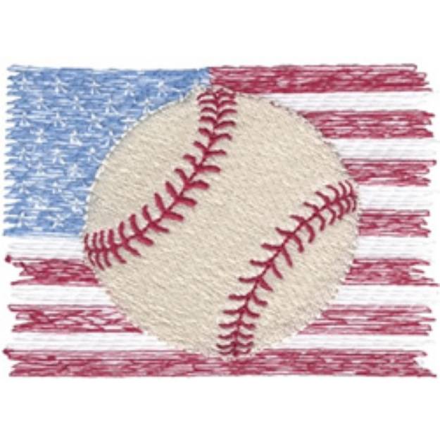 Picture of American Baseball Machine Embroidery Design