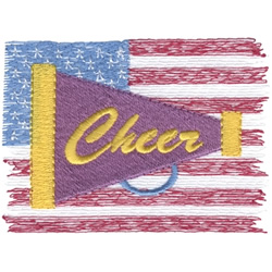American Cheer Machine Embroidery Design
