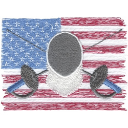 American Fencing Machine Embroidery Design