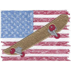 American Skateboarding Machine Embroidery Design