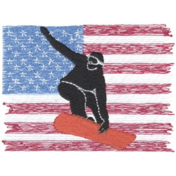 American Snowboarding Machine Embroidery Design