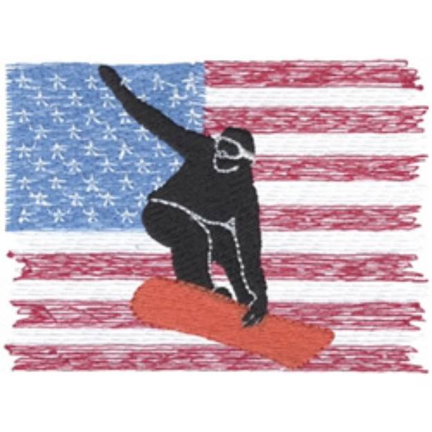 Picture of American Snowboarding Machine Embroidery Design