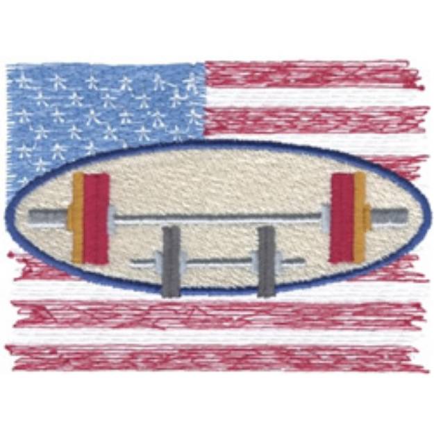 Picture of American Weightlifting Machine Embroidery Design