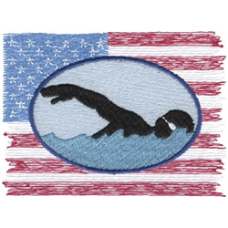 American Swimming Machine Embroidery Design