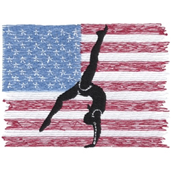 American Gymnastics Machine Embroidery Design