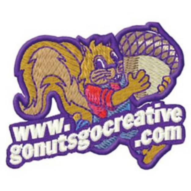 Picture of Go Nuts Squirrel Machine Embroidery Design