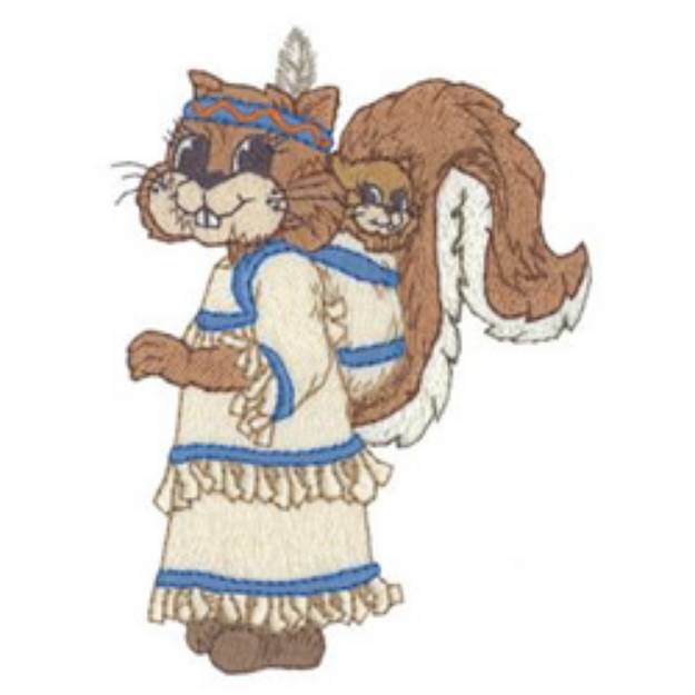 Picture of Sacagawea Squirrel Machine Embroidery Design